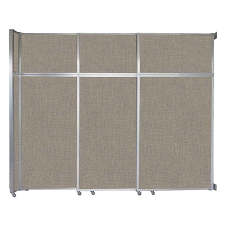 Versare Operable Wall Sliding Room Divider 9'9" x 8'5-1/4" Warm Pebble Fabric 1070270